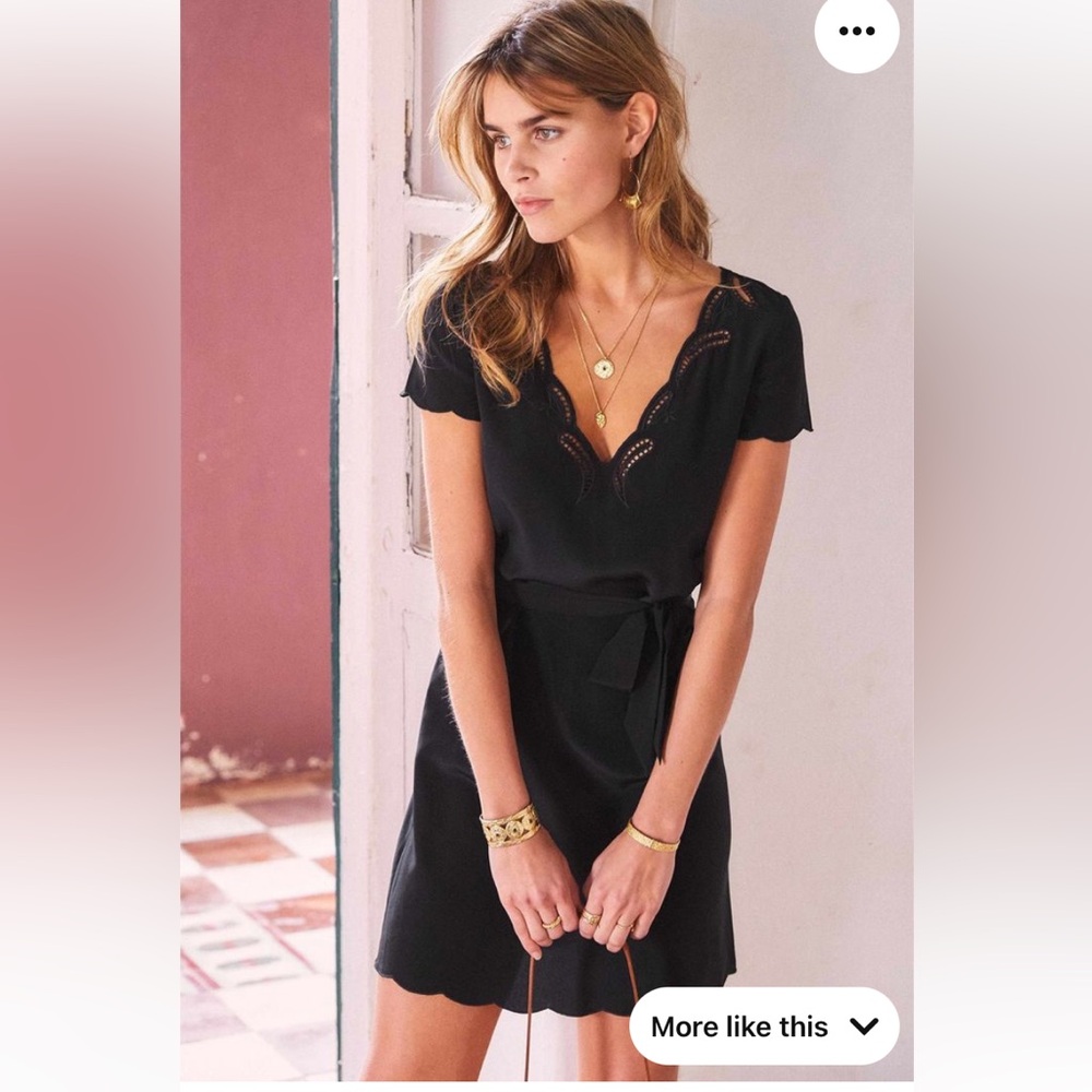 Sezane Black Annabella Dress size 4 (36) 100% silk